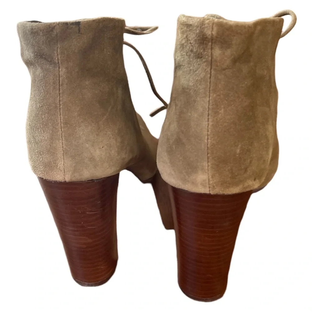 Splendid‎ Open Toe Suede leather Bootie with Lace Size: 10